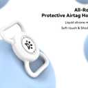 2 x Airtag Dog Collar Holder, Durable & Lightweight Airtag Case, Slide-on Waterproof Protective Air Tag Holder for Dog Collar - for Dogs and Cats (White, Large)