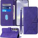 for Samsung Galaxy S24 Ultra Case Wallet 2024, Card Holder Slots, Wrist Strap, TPU Interior Protective, Stand PU Leather Folio Flip Cover 