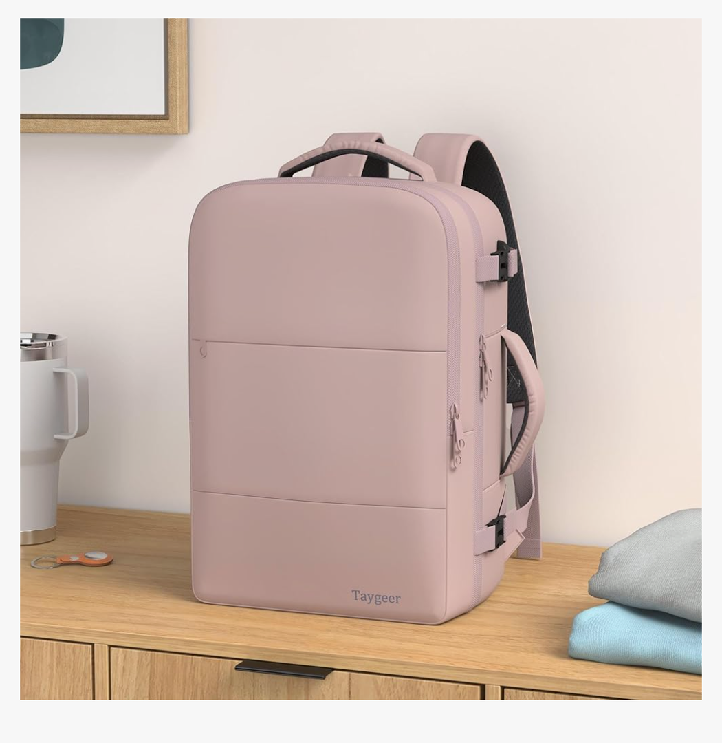 Taygeer Laptop Backpack for Women, Large Travel Backpack with 17.3 inch Laptop Compartment, TSA Friendly 40l Carry On Mochila, Daypack Business Computer Bag for Office Work Travel Essentials, Pink