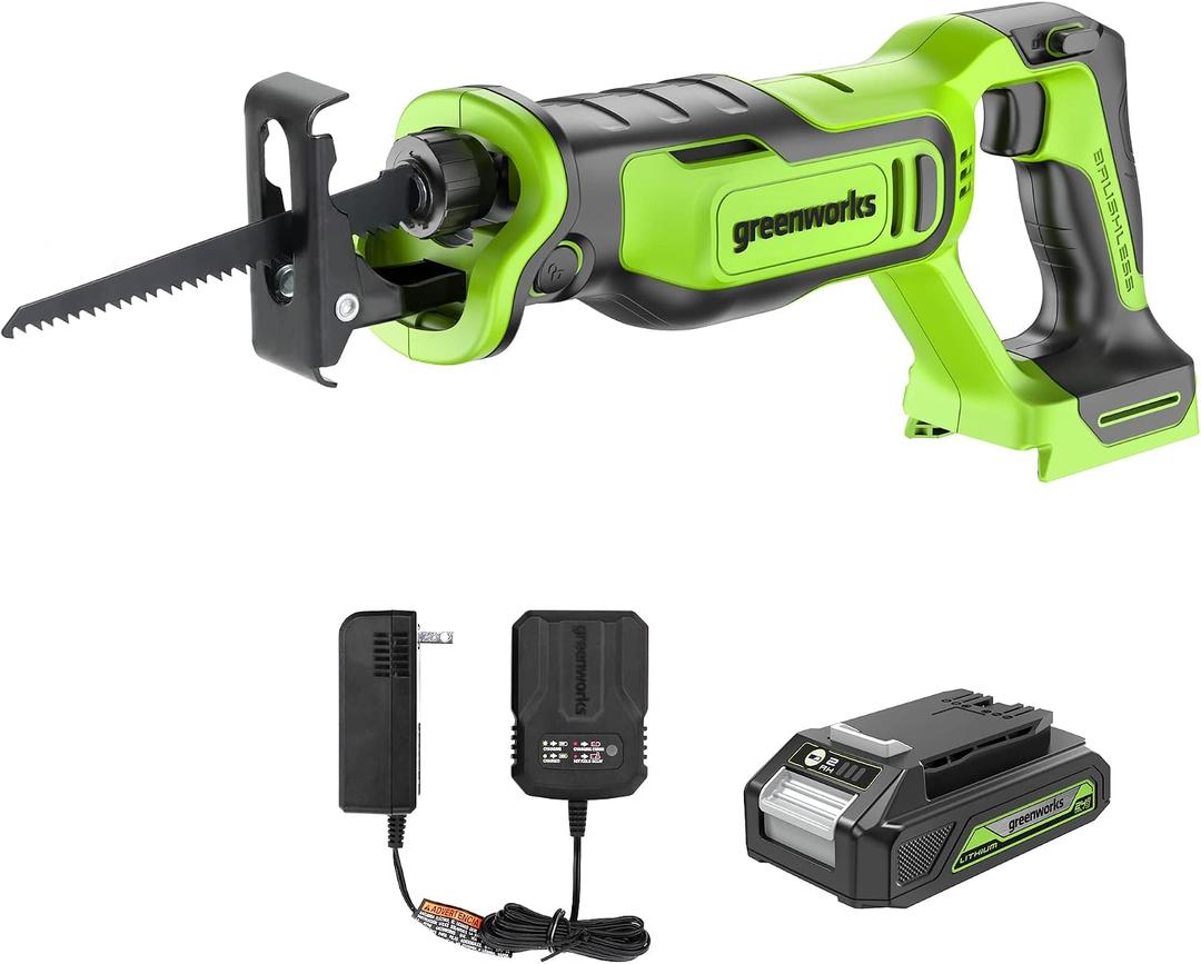 Greenworks 24V Brushless (1-1/8") Cordless Reciprocating Saw (2,700 SPM)