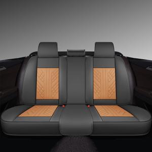 GXT Bench Seat Cover, Premium Faux Leather Bench Seat Covers for Trucks - Universal Fit for Most Sedans SUV Pick-up Truck, Durable for Long Lasting Protection(Earth Yellow and Grey)