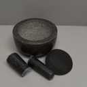 Priority Chef Heavy Duty Large 2 Cup Mortar and Pestle Set,100% Granite, Non Slip Base, Make Fresh Guacamole, Salsa, Pesto, Stone Grinder Bowl, Herb Crusher, Spice Grinder, 6.3 Inch Size, Black