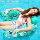 Jasonwell Inflatable Pool Float Chair - 2Pack Floating Pool Chair Lounge Floats for Swimming Pool Water Chair Pool Lounger with Cup Holder Pool Toy Party Floaties for Adults (BG-L)