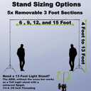 Ravelli ABSL Heavy Duty Photo Video Backdrop Stand Extra Large at 13' Tall and 15' Wide Also can be Dual Air Cushioned 13' Light Stands or use for Banner, Balloon Arch, Projector Screen, Room Divider