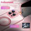 Privacy Case for iPhone 16 Pro Max with 360Stand [Built-in Anti Peeping Screen Protector] [Compatible with MagSafe] [Magnetic Ring ] Full Body Protective Phone Cover 6.9", Pink