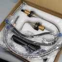 Widespread Bathroom Faucets 3 Hole Brushed Nickel 8 Inch Faucet for Bathroom Sink Vanity RV Farmhouse Double Handles 3 Piece Faucets with Pop Up Drain