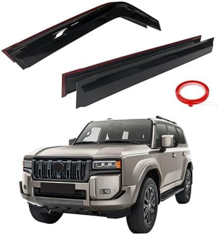 AUXKO Window Rain Guard for Toyota Land Cruiser Prado J250 LC250 & Lexus GX550 2024 2025 Outside Tape-On Shatterproof Sun Smoke Guard Vent Visor Side Wind Deflectors Accessories for Landcruiser Prado