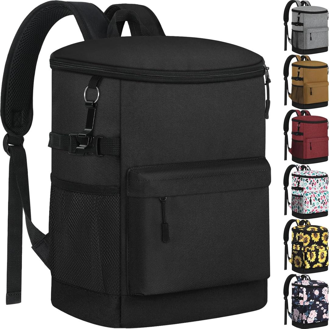 Cooler Backpack 33 Cans Backpack Coolers Insulated Leak Proof Soft Beach Cooler Bag for Men Women Ice Chest Backpack Camping Hiking Picnic Travel Cooler Lunch Backpack (Black)