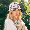 DOCILA Bucket Hat for Women Animal Print Reversible Fisherman Hats Packable All Seasons Sun Protection Caps