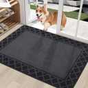 BEQHAUSE Door Mat Dirt Trapper Non Slip Entryway Rugs Absorbent Welcome Mat Low Profile Washable Front Door Mat for Muddy Paws,Entrance,Hallway, 32" x 48",Black
