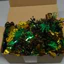 50FT Mardi Gras Tinsel Garland, Purple Green Gold Glitter Tinsel Garland Metallic Twist Foil Hanging Decor for Carnival Party Indoor Outdoor Mardi Gras Decorations