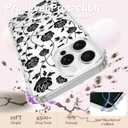 Magnetic for iPhone 16 Pro Case [Compatible with MagSafe][with Screen + Camera Protector] Clear Rose Floral Flower Pattern Design, Slim Shockproof Phone Cover for Women Girls