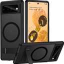 TIANNIUKE Magnetic Case for Google Pixel 6 Pro, Compatible with MagSafe,Adjustable Kickstand,Translucent Matte Anti-Fingerprint,Shockproof Protective Phone Case for Pixel 6 Pro Case (Black)