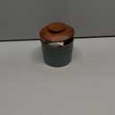 Ceramic Butter Dish with Lid, Butter Crock for Countertop, French Butter Keeper, Classic Stripe Pattern, Blue (Stripe-3.94"dia)