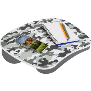 LAPGEAR MyStyle Portable Lap Desk with Cushion - Gray Camo - Fits up to 15.6 Inch Laptops - Style No. 45325