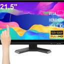 Touchscreen Monitor 21.5 Inch Full HD 1920x1080P 10-Point Multi Touch Screen PC Monitor with HDMI VGA USB Port, Built-in Speakers, Black, HD-215TS-US