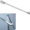Stainless Steel Frameless Shower Door Fixed Panel Wall to Glass Support Bar for 1/4" to 3/8" Thick Glass(29", Polished Chrome)