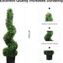 4FT Artificial Spiral Boxwood,Topiary Trees Artificial Outdoor-Indoor Outdoor Decor - Plastic Pots - Set of 2