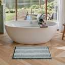 Emerald Green Bath Mats Plush Pom-Pom Super Absorbent Bathroom Rug Non Slip Machine Washable Bath Mat for Bathroom Floor Quick Dry 20" x32"
