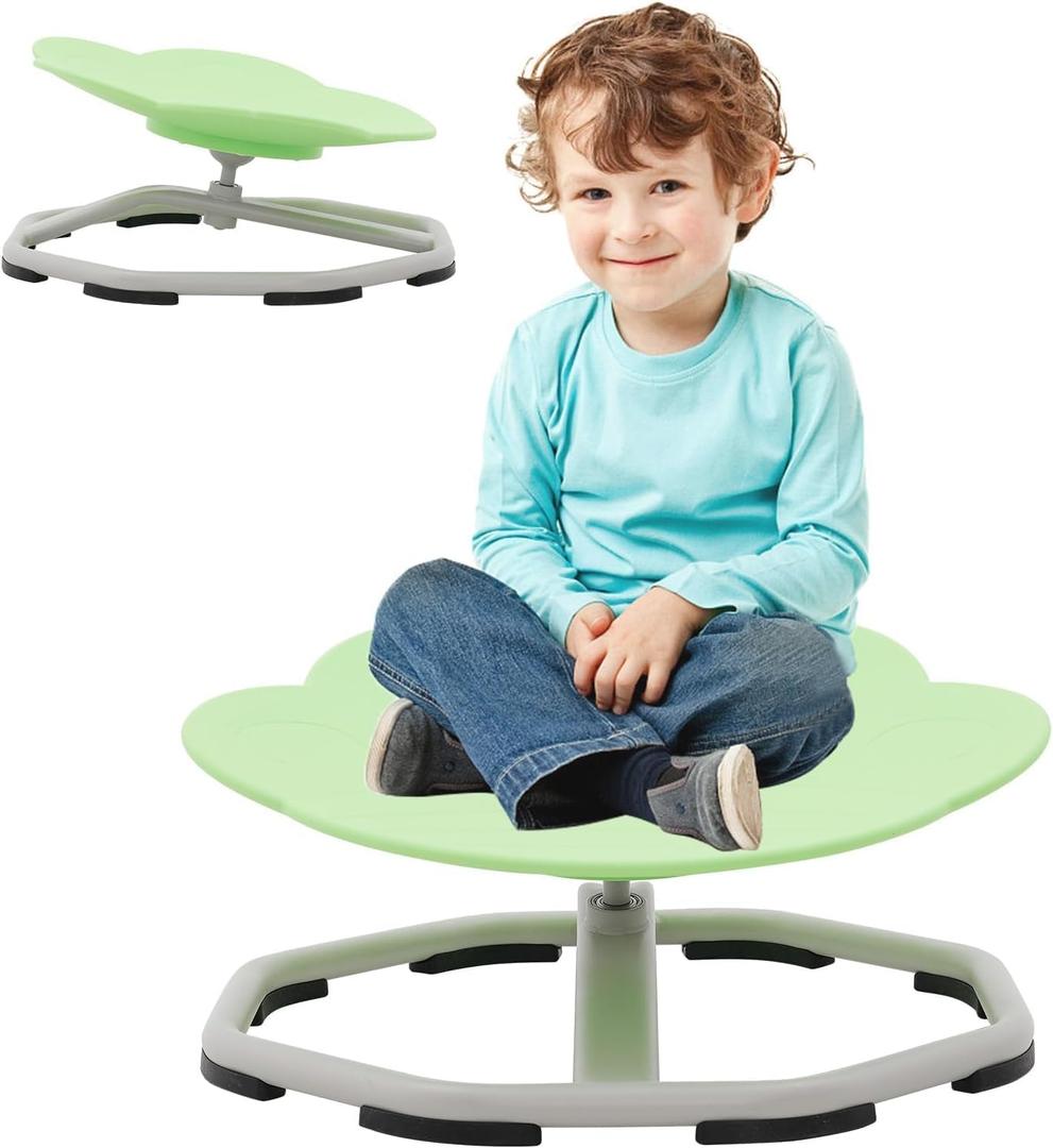 Kids Sensory Swivel Chair, Autism Spinning Chair for Kids Sensory, Sensory Toy Chair, Training Body Coordination (Green)