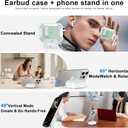 RFUNGUANGO AirPods Pro 3 Case, Compatible with Apple AirPods Pro 3rd Generation(2025) Protective Case with Phone Holder & Cleaning Kit, Magnetic Automatic Lock, Compatible with Magsafe, Mint Green