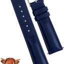 Vintage Leather Watch Band Quick Release Leather Strap For Men Women Handmade Extra Soft Watch Wrist Band Elegant Replacement Stainless Steel Strap 18mm 19mm 20mm 21mm 22mm, Color: Blue - Silver Buckle
