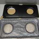 Premium Gas Stove Drip Pans for GE Gas Hotpoint Stove Burner Replacement Part WB34K10009Right WB34K10010 Left Porcelain Double GE Burner Drip Pan for GE SpectraXL44 Gas Stove Range Drip Bowls 2 Pcs