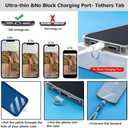 Phone Crossbody Chain Cell Phone Lanyard,Universal Leather+Metal Shouder Strap with Phone Tether Patches (I)