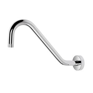 NearMoon J Shaped Shower Extension Arm, Stainless Steel Shower Head Height Extender with Flange, Riser Pipe Design for Cozy Shower Experience, Standard 1/2" Connection (12 Inch, Chrome Finish)