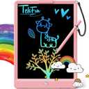LCD Writing Tablet 10 Inch, Toys for 3 4 5 6 7 8 9 10 Year Old Boys Girls, Colorful Doodle Board Drawing Tablet, Gift for Boys Toddlers Age 3-12 Years, Memo Board, Drawing Pads with Lanyard, Set Of Two (Pink)