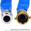 DAVCO 2" ID 100 ft Pool Backwash Hose, Heavy Duty Reinforced Blue PVC Lay Flat Water Discharge Pump Hoses For Swimming Drain Pools and Clean Filters, With Aluminum Pin Lug Fittings