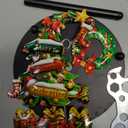 Shellwei Lime Green Christmas Tree Paper Towel Holder with Round Base Whimsical Christmas Bathroom Decor Rustic Xmas Tree Dispenser Kitchen Paper Holder Stand for Countertop Toilet Home Accessories