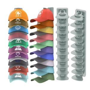 Hat Organizer for Baseball Caps, Hat Rack for Wall, Strong Adhesive Hat Storage Display Holder(Gray) 2pack