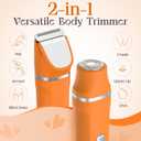 Facial Hair Removal for Women - Waterproof 2 in1 Rechargeable Eyebrow Facial Trimmer and Bikini Trimmer for Women, Painless Face Electric Razor/Shaver for Lip, Arms, Face, Peach Fuzz