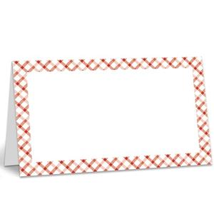 Place Cards for Table Setting, Plaid Table Name Cards Table Setting Folded Tent Cards for Wedding Bridal Shower Birthday Party Supplies, 2" x 3.5" Placecards - 25 pack /02