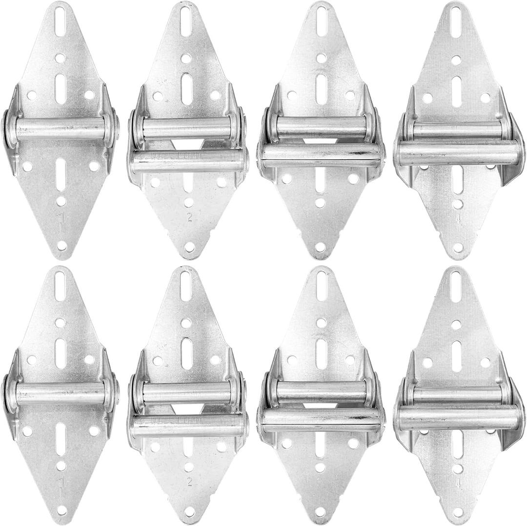 8Pcs Garage Door Hinges #1#2#3#4 Heavy Duty Steel with Galvanized Finish Garage Door Bracket for Residential/ Light Commercial Garage Door Replacement