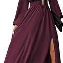 Spring Long Sleeve Formal Dresses 2026 Gowns Evening Party Cocktail Dress Elegant Split Wrap Ruffle Wedding Guest Dresses L