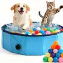 Ball Pit for Dogs - Cat Ball Pit with 24 Ocean Balls,Indoor/Outdoor Pet Toy for Puppies Small Dogs Cats (S+24 Balls)