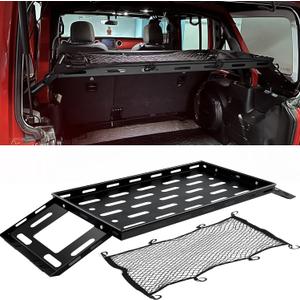 Rear Trunk Cargo Rack Basket Luggage Storage Carrier Tray for 2007-2018 Wrangler JK -Touch Power Top-Black