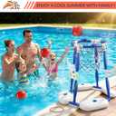 2 in 1 Pool Basketball Hoop, Pool Toys Swimming Pool Games for Kids Adults Family Party Birthday Games Toys
