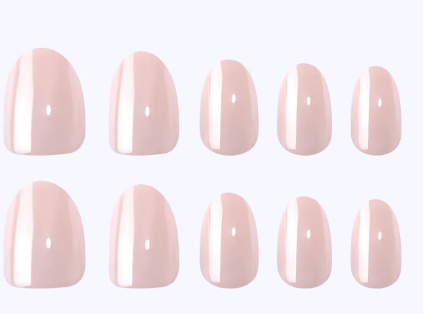 Oval Press on Nails Short Fake Nails, Press on Almond False Nail Full Cover Acrylic Nail for Women and Girls