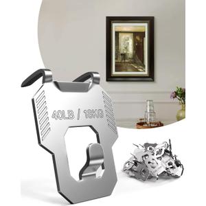 40Pcs Drywall Picture Hanger Claw: Holds Up to 40Lbs Easy Tool-Free Nail-Free Wall Hooks for Hanging Picture Mirror Photo Poster Kit - No Damage Heavy Duty Wall Hanger for Room Office Decor