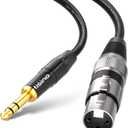 Tisino Female XLR to 1/4'' TRS Microphone Cable, 6.35mm Stereo Jack to 3-pin XLR Female Balanced Interconnect Micphone Cable - 15FT