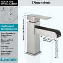 Waterfall Bathroom Sink Faucets 1 Hole, Chrome Brass Bathroom Faucet Single Handle, Lead-Free Vessel Sink Faucet for RV Lavatory Vanity, Pop-up Drain & Supply Hoses Assembly, MP101CP