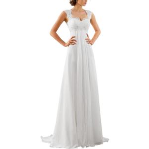 Wedding Dresses for Bride 2023 Sleeveless Lace Petite/Plus Size Bridal Gowns for Civil Wedding for Beach Wedding (White, M)