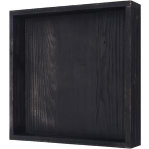 Pallet Wood Shadow Box (1 Piece) - 12" x 12" Reclaimed Pine Wood in Black Finish | Handmade, DIY Wall Decor, Blank Signage, Display Case for Memorabilia, Rustic, Farmhouse, 2.5" Thickness