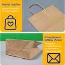 FACEBAG 50-Pack Brown Paper Bags with Handles Bulk, 8x4.25x10.5 Inches,Medium-sized Gift Bags with Handles for Party FavorsTake-OutGrocery Shopping & RetailReusable & Durable