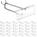 Thyle 50 Pcs Metal Scan Hook with Label Holder for 1/8" to 1/4" Pegboard, Peg Board Hooks with Price Tag, Pegboard Wall Accessories, Metal Hooks for Home Garage Retail Display Supplies (6 Inch)