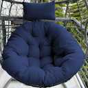 DANGHOOGY Outdoor Egg Chair Cushion, Waterproof Hanging Chair Cushion with Headrest Pillow, Egg Chair Replacement Cushion for Patio Furniture, U-Shaped Eggs Swing Cushion for Basket Chairs, Blue