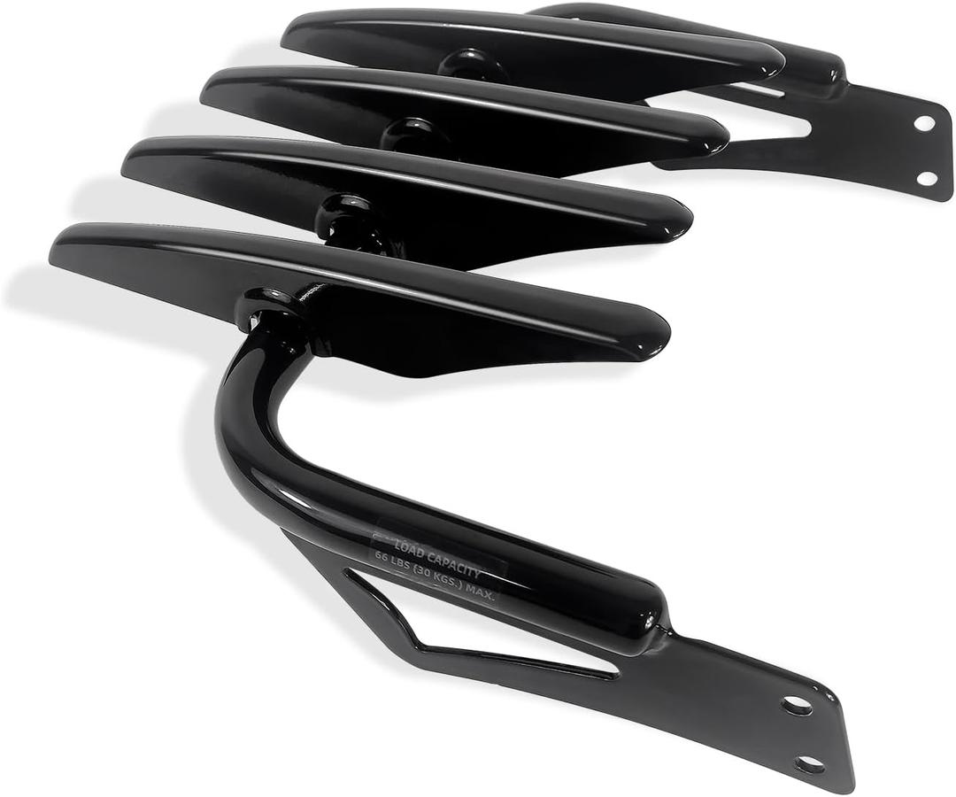 Motorcycle Custom Stealth Mounting Luggage Rack Trunk Tour Pack Mount Luggage Support Black(Width 11.8")(Can't Fit with Others)